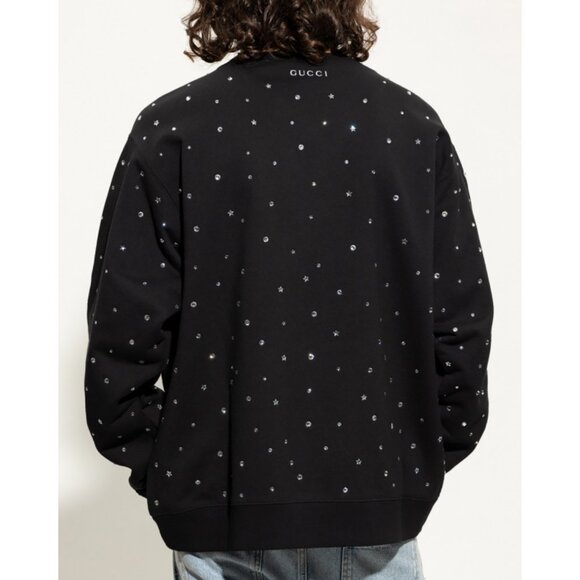 GUCCI SWEATSHIRT BLACK COTTON UNIVERSAL STUDIOS HOLLYWOOD CRYSTAL TOP sz L - Picture 4 of 15